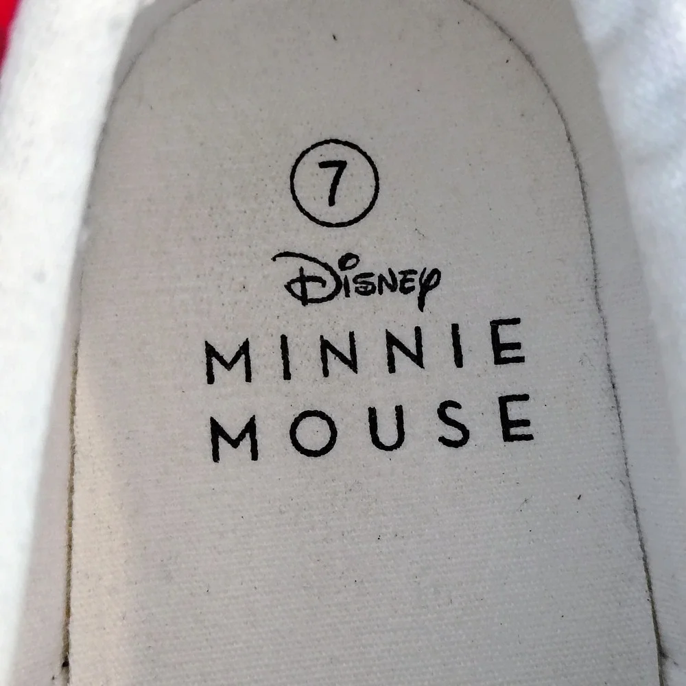 Disney Minnie Mouse Ground Up Slip On Sneakers Red Black Splatter classic fun‎